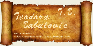 Teodora Dabulović vizit kartica